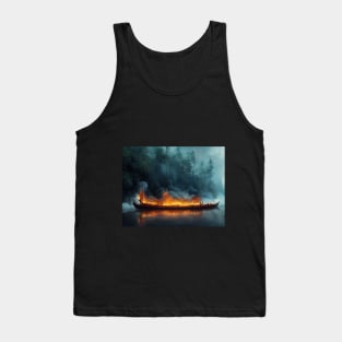 Viking funeral longship Tank Top